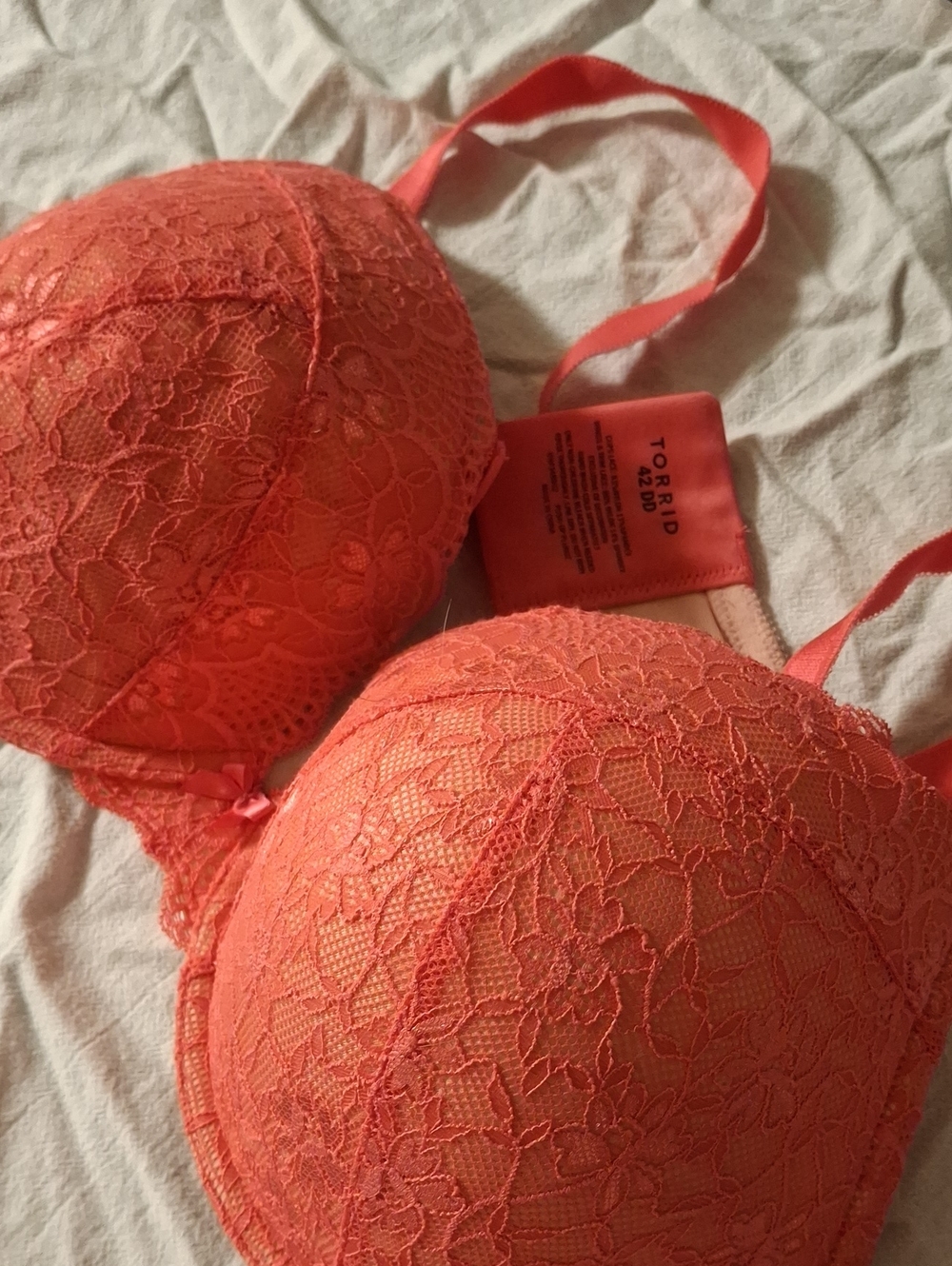 torrid Coral Lace Plunge Bra